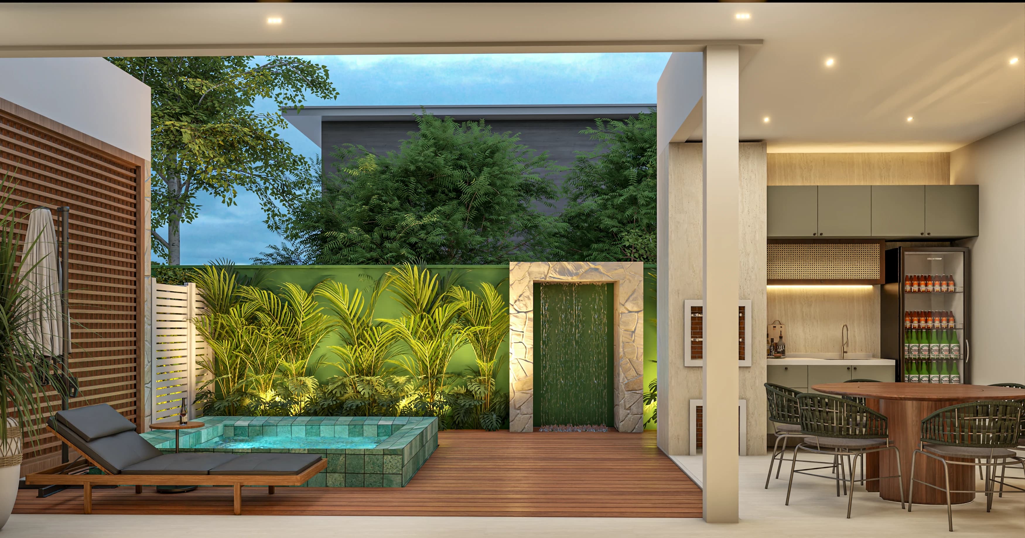 composição de mobiliário do projeto Residencial JO em Eusébio, CE