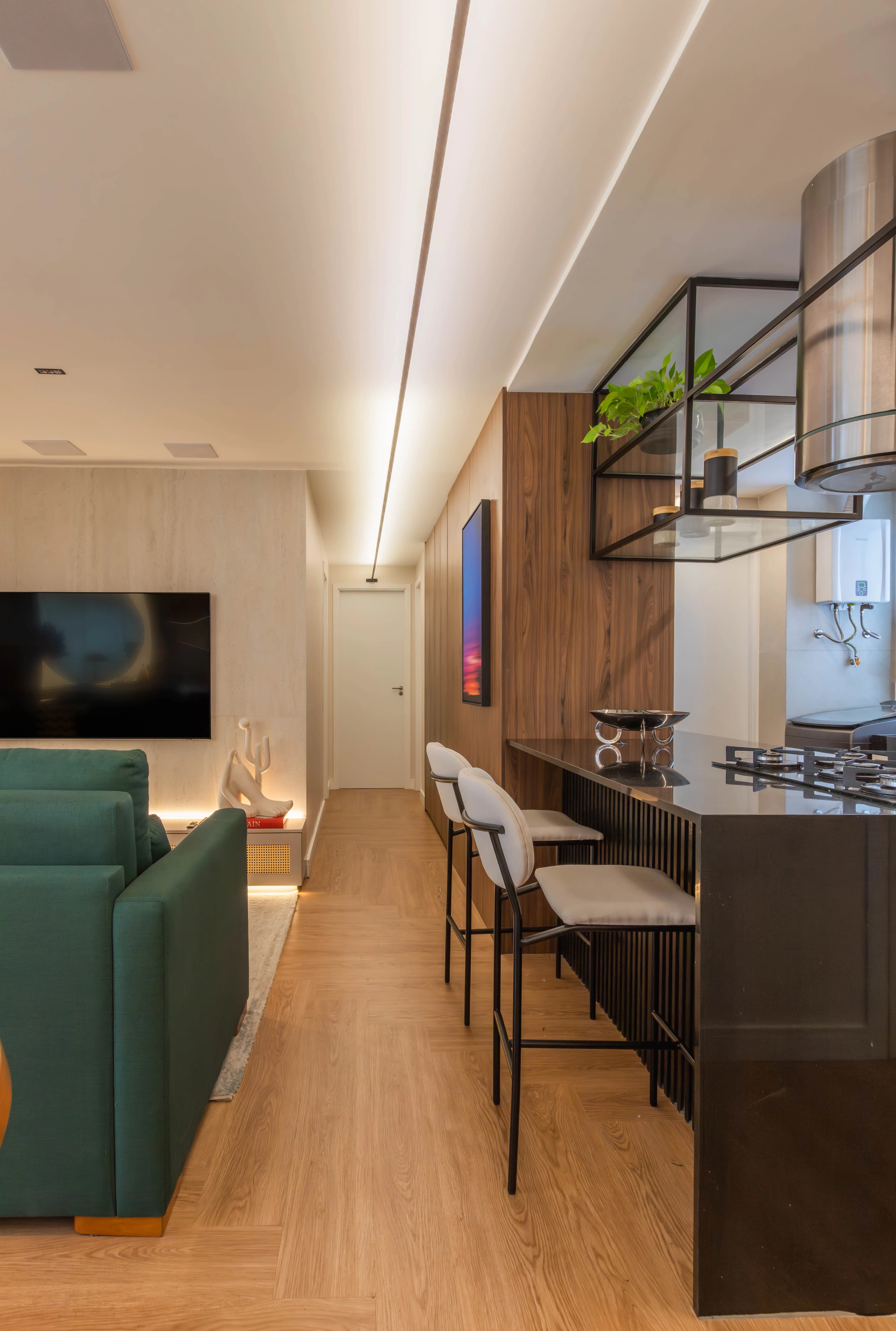 iluminação do espaço do projeto Residencial RC em Fortaleza, CE